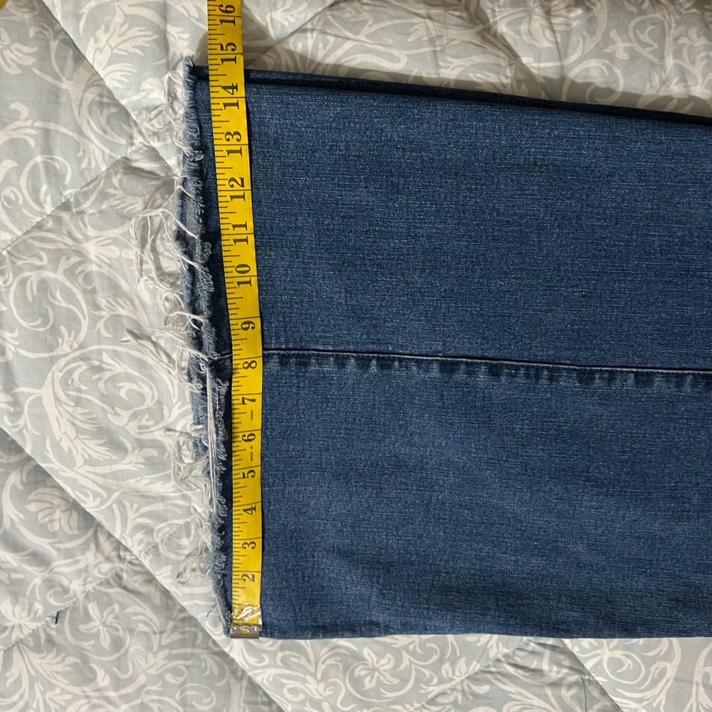 Free People We The Free Wide Leg Jeans Low Rise Raw Hem Front Patch Pockets 30 R - Picture 11 of 11
